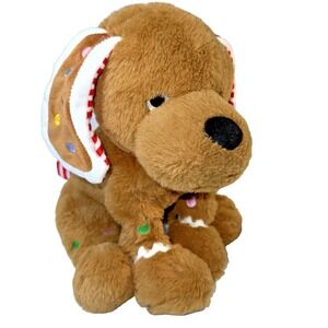 Vintage 2001 The Bear Factory Gingerbread Puppy Dog Glitter Eyes Hidden Pocket